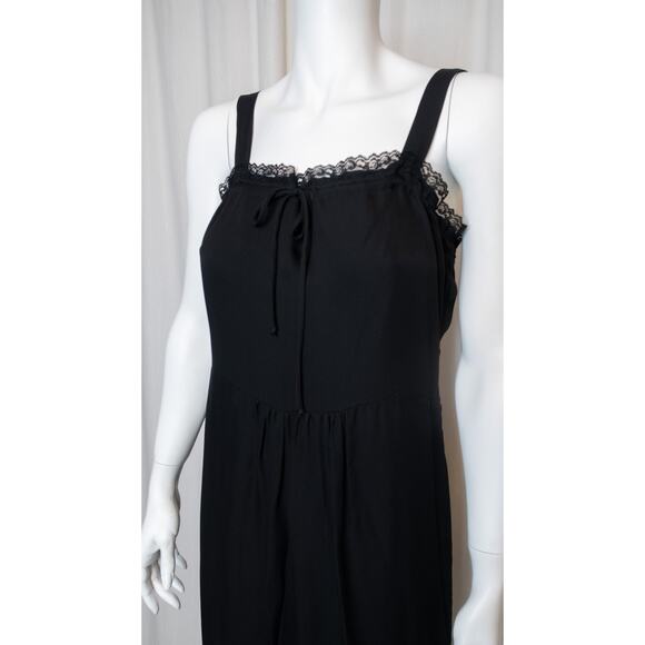 JENNI KAYNE Silk Black Lace Trim Slip Mini Dress US XS - Picture 3 of 13